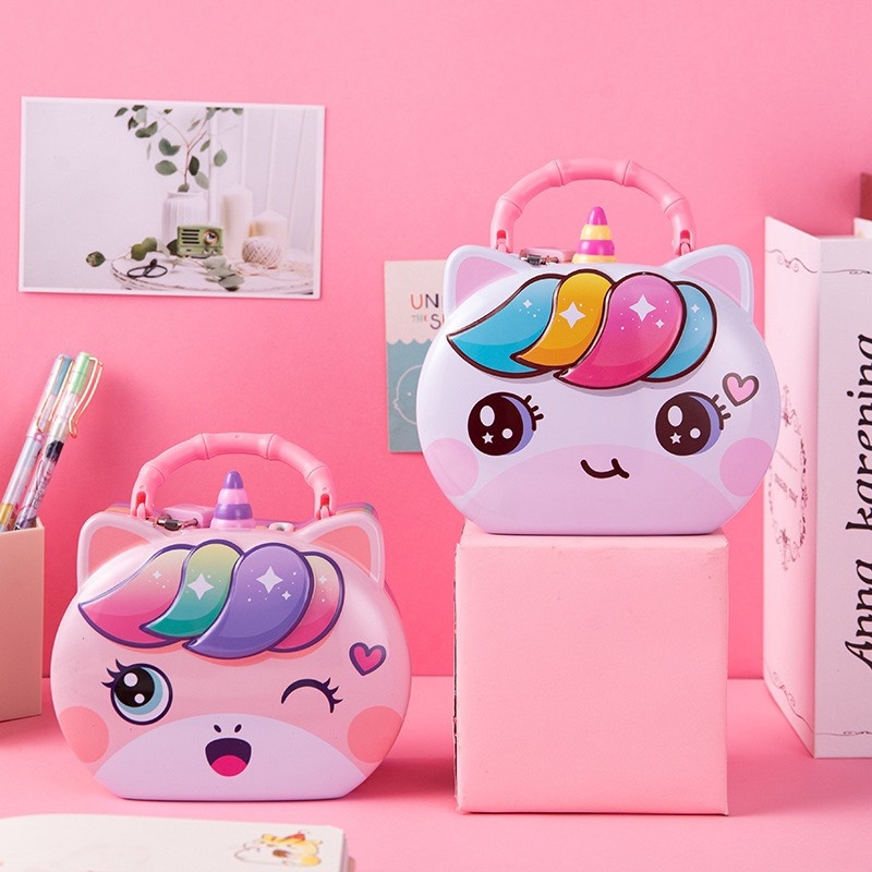 Kắt Sắt Mini Ngựa Pony, Két Sắt Tiết Kiệm Tiền Cho Bé Hình Elsa, oto, hổ, kitty trai gái Home Shop Online