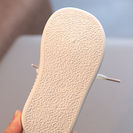 Giày thể thao bata cho bé trai bé gái dáng lười quai dán ngang thời trang và họa tiết gấu đáng yêu chất dạ