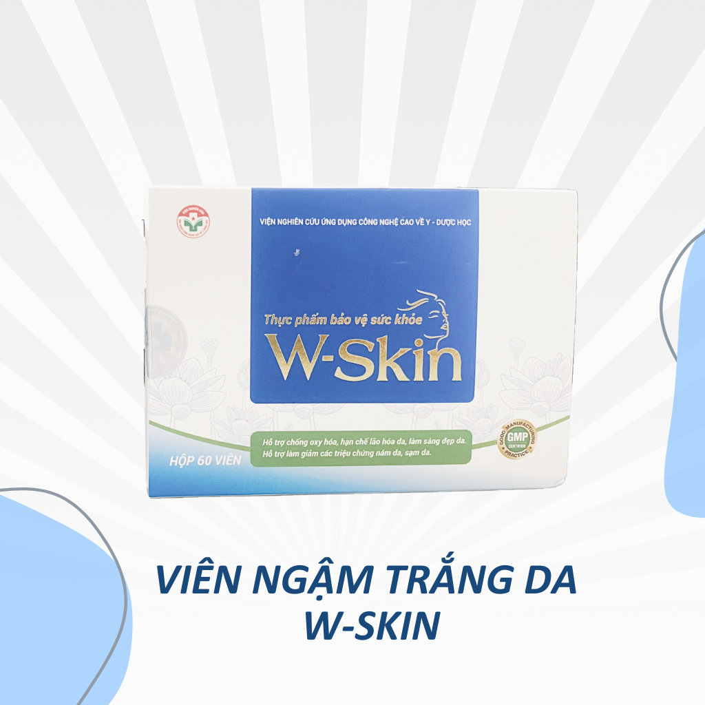 1 Viên Ngậm Trắng Da Glutathione W-Skin Làm Giảm Vết Thâm Mụn, Vết Nám, Giảm Tàn Nhang, Cho Đều Màu Da