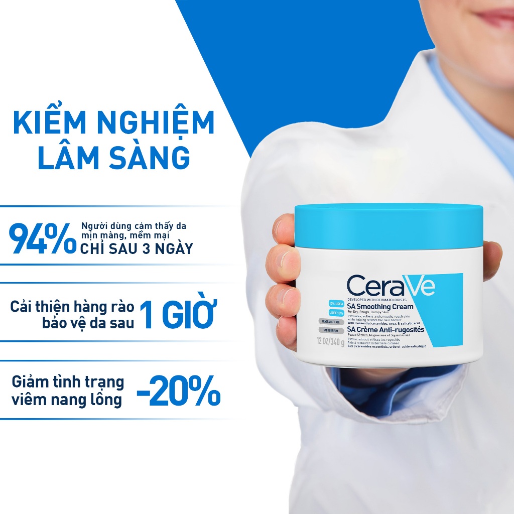 Kem dưỡng ẩm dành cho da nhạy cảm CeraVe SA Smoothing Cream 340g ( HSD 01.02.2025)
