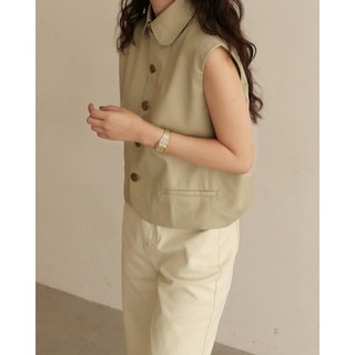 DE PLAGE - ÁO WAISTCOAT NÚT ĐỒNG