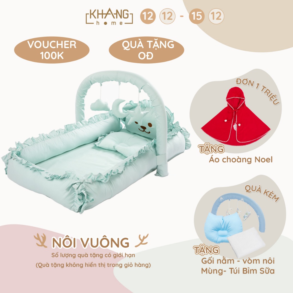 Nôi Vải Ngủ Chung Giường Cao Cấp Cho Bé Sơ Sinh Khang Home