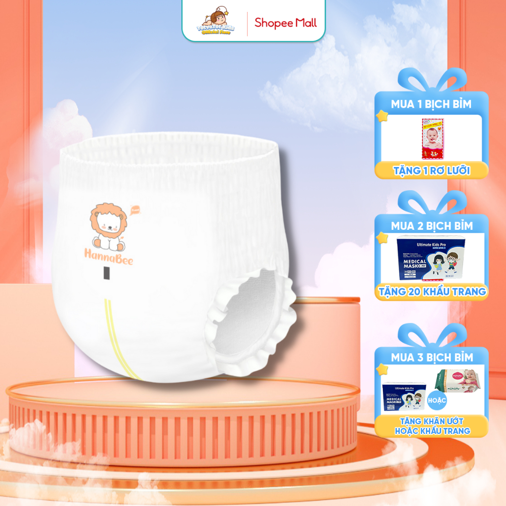 Combo 5 miếng bỉm TOTVATOT Hanna Bee siêu mỏng, siêu thấm hút, đủ size S44/ M42/ L40/XL36/ XXL34 cho bé