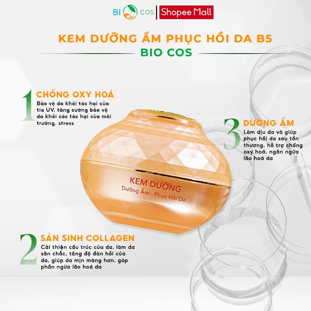 Kem Dưỡng B5 BIOCOS - Dưỡng Ẩm, Phục Hồi và Tái Tạo Da 20g