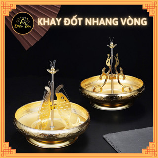 Khay thắp hương vòng phụ kiện xông trầm đốt nhang thờ cúng dụng cụ xông trầm hương