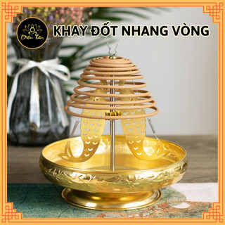 Khay đốt hương vòng hình cá chép phụ kiện xông trầm đốt nhang thờ cúng dụng cụ xông trầm hương