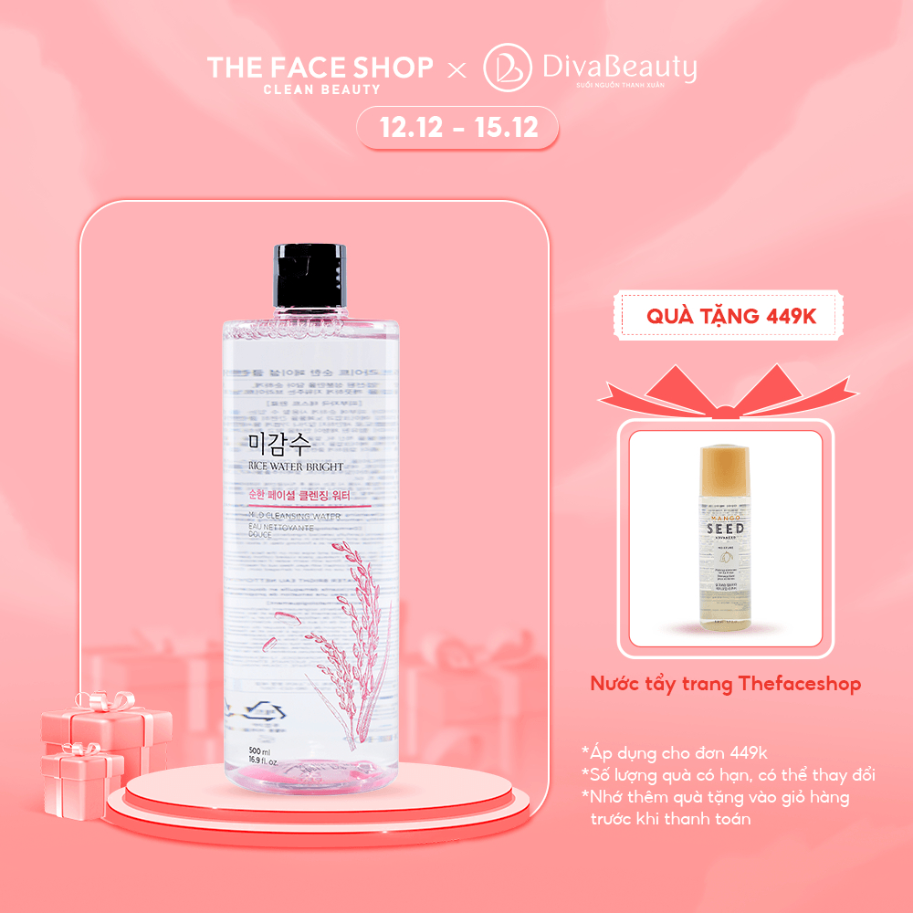 Nước Tẩy Trang Dịu Nhẹ Thefaceshop Rice Water Bright Mild Cleansing Water (500ml)