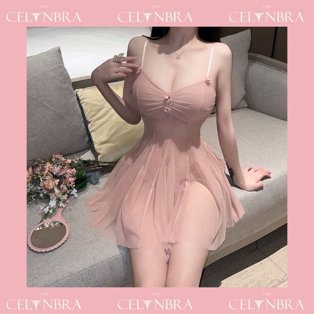 Váy ngủ voan xuyên thấu sexy có tặng chip gợi cảm THE CELYNBRA - V102