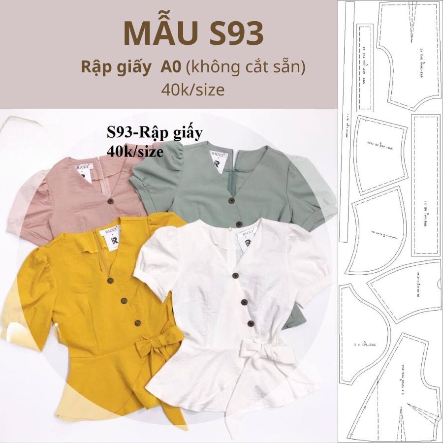 RẬP GIẤY A0 ÁO NỮ MÃ S93