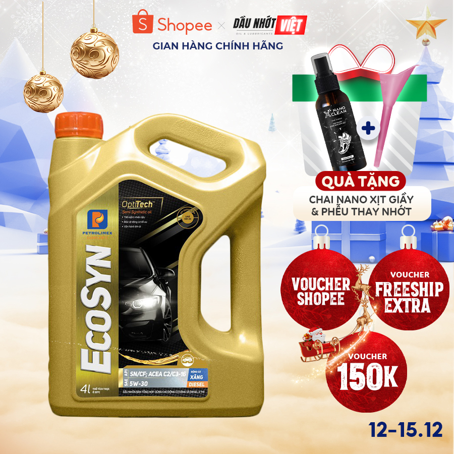 Nhớt xe ô tô PETROLIMEX PLC ECOSYN 100 5W30 SN/CF