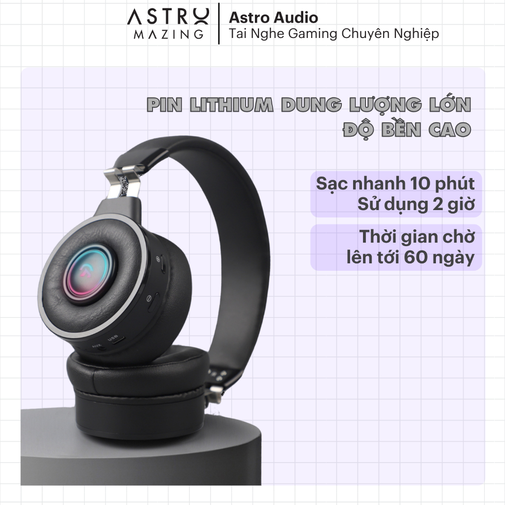 Tai nghe gaming không dây Fingertime Kingkong-m by AstroMazing - Tai nghe không dây over ear cho mọi thiết bị