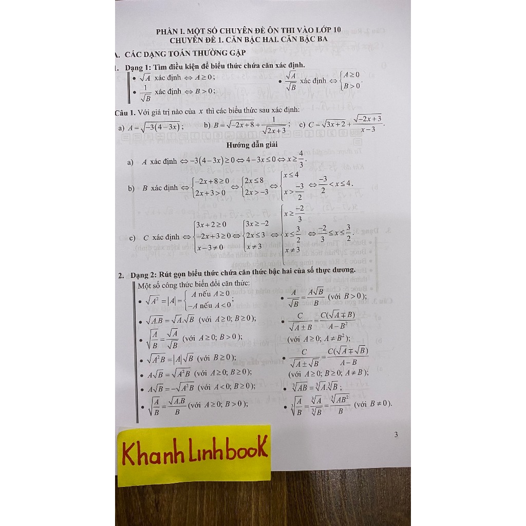 Sách - Hướng dẫn Ôn thi vào lớp 10 môn Toán