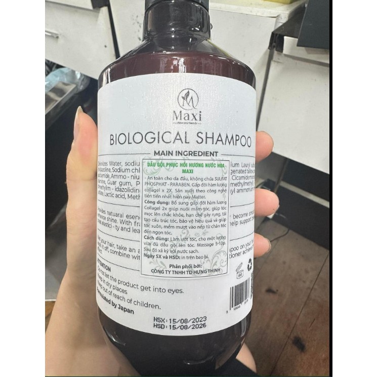 Bộ Dầu Gội Xả MAXI Dưỡng Ẩm Tóc Siêu Mượt, Phục Hồi Tóc Hư Tổn 800ml