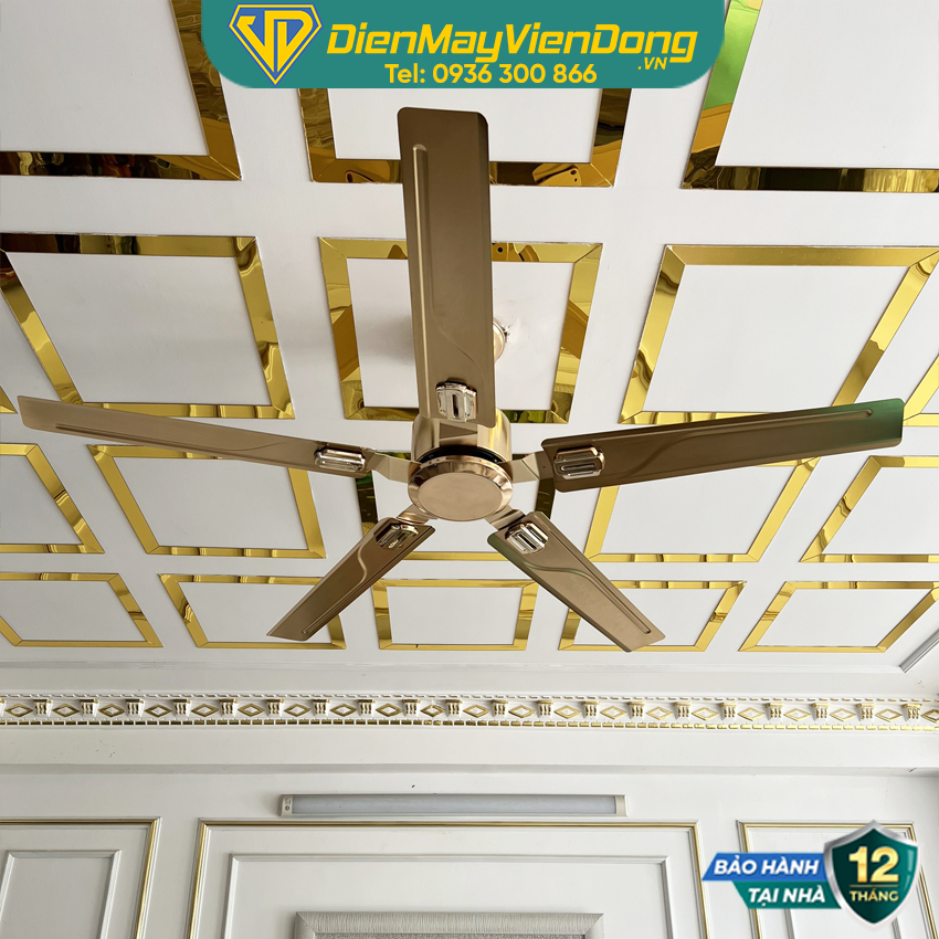 Quạt trần 5 cánh DCTFan Electric Corporation 212KD động cơ DC tiết kiệm điện, điều khiển từ xa 6 cấp độ gió