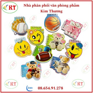 Sổ lò xo bỏ túi/ sổ note hình cute giấy màu trơn khổ A7