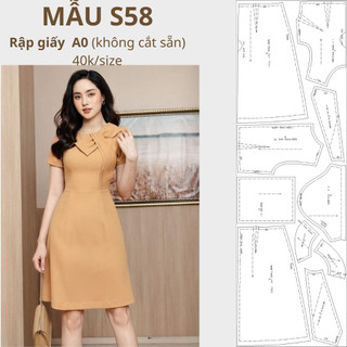 Rập giấy a0 đầm dáng a 1 lớp mã s58