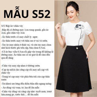 RẬP GIẤY A0 SET ÁO VÀ CHÂN VÁY MÃ S52