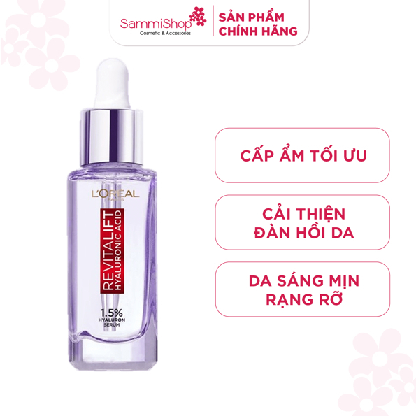 Serum siêu cấp ẩm & giảm nếp nhăn L'Oreal Paris Revitalift Pure Hyaluronic Acid 1.5% 30ml (hienn)