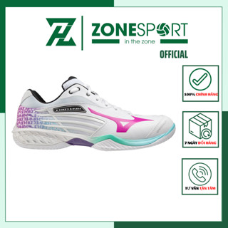 Giày Mizuno Wave Claw 2 Trắng Hồng Xanh - Giày Cầu Lông, Bóng Chuyền đa năng thiết kế đế dặc biệt phối màu năng động
