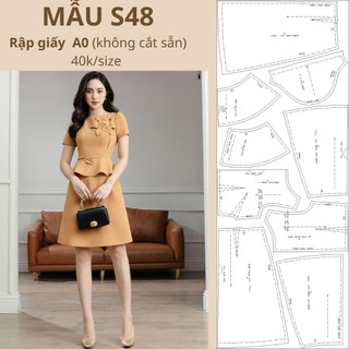 Rập giấy a0 váy dáng a mã s48