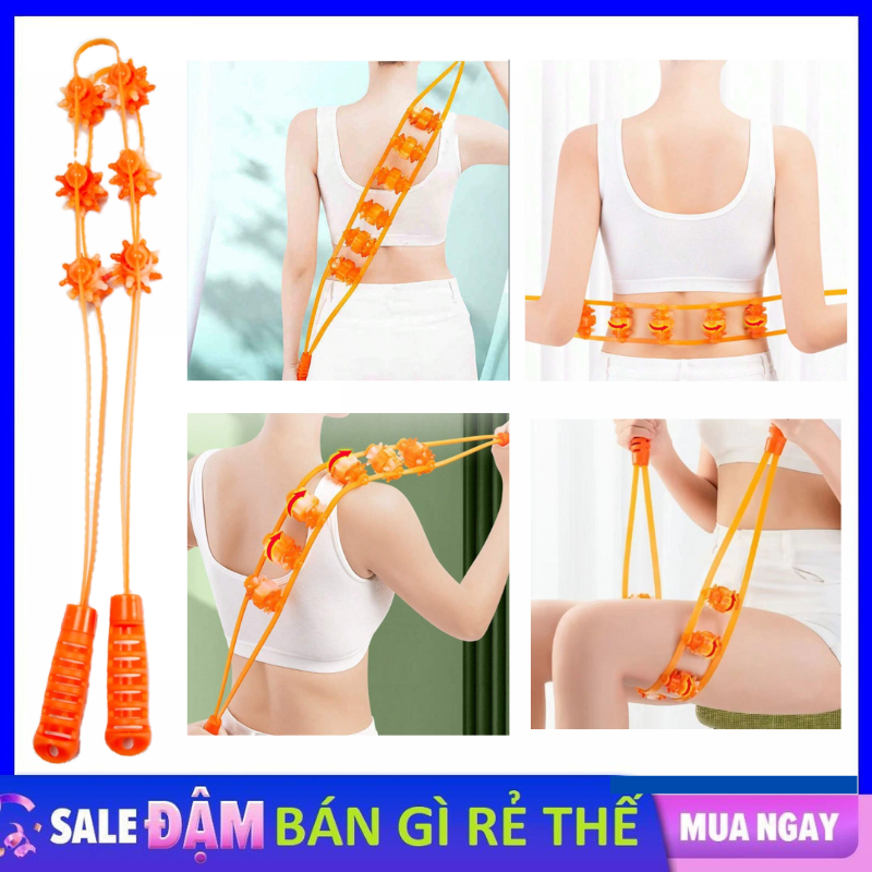 Cây Lăn Massage Đa Năng, Dây Kéo Cầm Tay Massage Cổ, Vai, Gáy, Lưng, Chân Tay Giúp Thư Giãn , Khai Thông Các Kinh Mạch