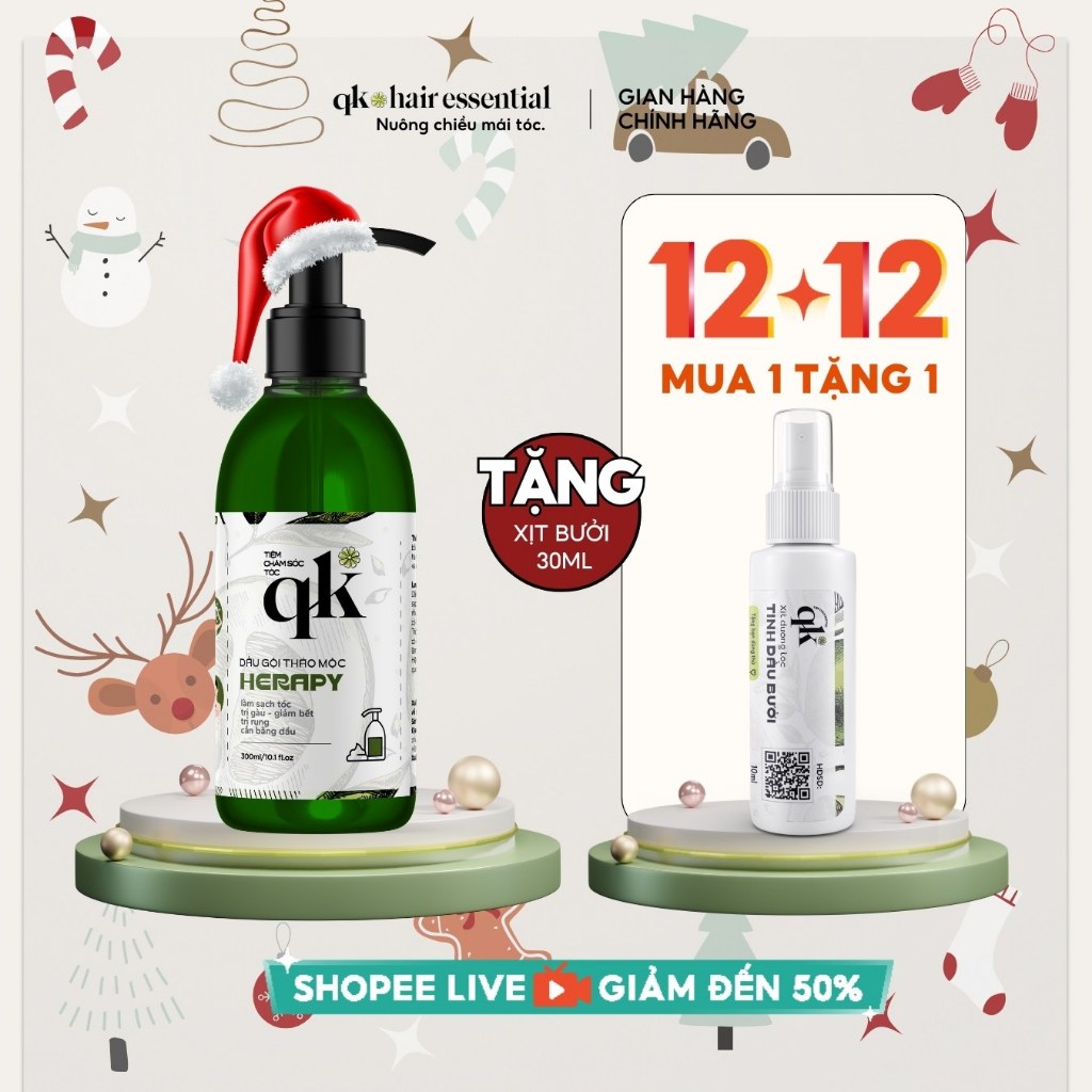 DẦU GỘI BỒ KẾT THẢO MỘC HANDMADE QK | Giảm gàu làm sạch dịu nhẹ giảm ngứa da đầu kích mọc tóc
