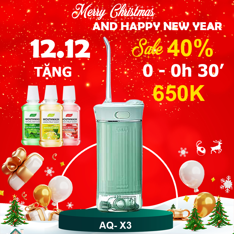Máy tăm nước mini du lịch nhỏ gọn Aquapick vệ sinh răng miệng hiệu quả cho các bạn trẻ niềng răng