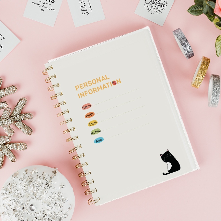 Sổ tay ghi chép A5 160 trang giúp lên kế hoạch - Mẫu You Are My Sunshin và Shine Like Bright Star - Sổ lò xo khổ 13x19cm