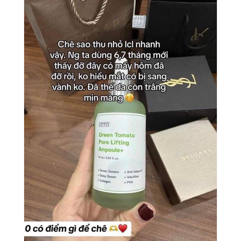 Tinh chất cà chua xanh - Hỗ trợ thu nhỏ lỗ chân lông Sungboon Editor Green Tomato PoreLifting Ampoule+ 30ml