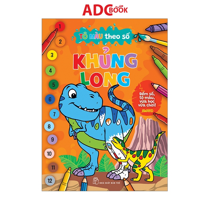 Sách- Tô Màu Theo Số - Khủng Long