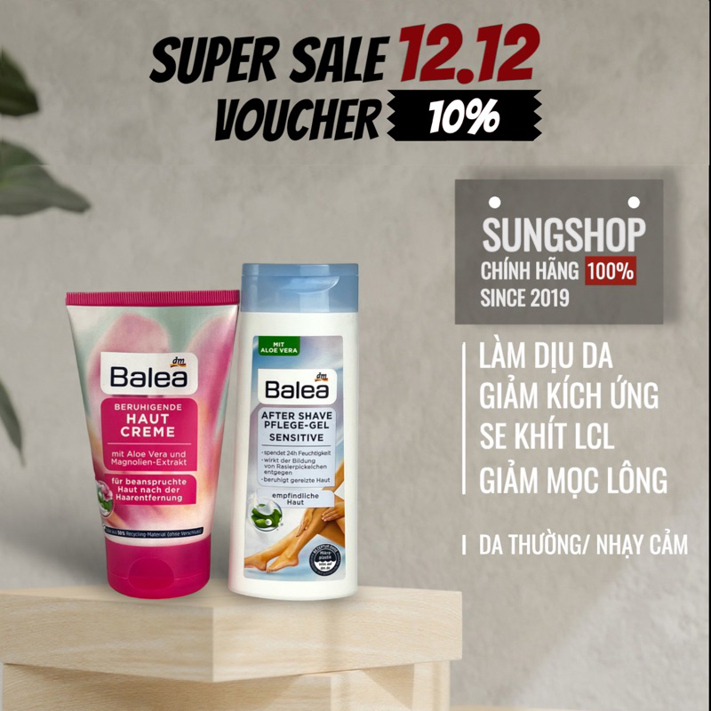 Kem dưỡng sau wax lông Balea Đức ngăn mọc lông cho da nhạy cảm