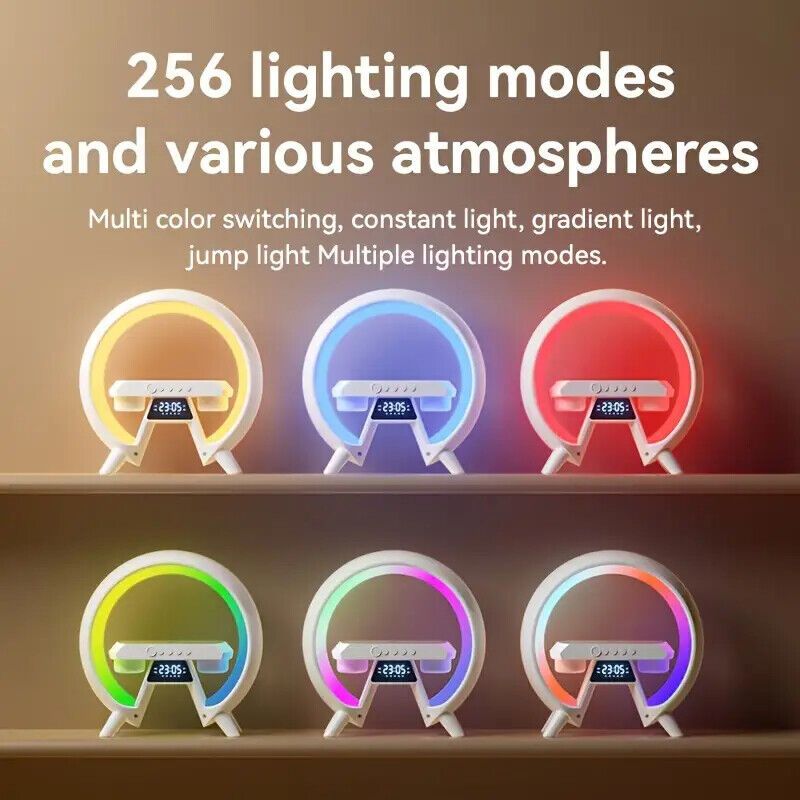 MOON SPEAKER - Loa Bluetooth Không Dây 15w Sạc Nhanh Có Đồng Hồ Cho Điện Thoại