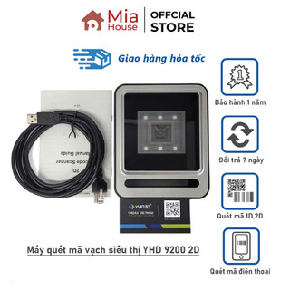 Máy đọc mã vạch để bàn YHD 9200 - Máy tít mã vạch QRCODE - dùng cho siêu thị, quầy tính tiền, kết nối qua cổng USB