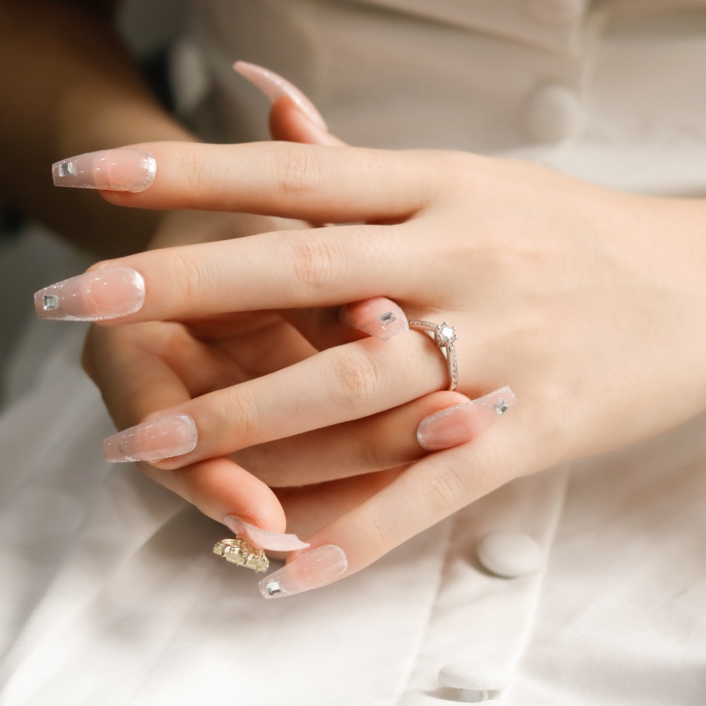 Nhẫn nữ kim cương Moissanite bạc xi bạch kim 4 ly kiểm định GRA LAVESTA KC90 thanh lịch, tinh tế