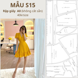 Rập giấy a0 đầm xoè tay cánh tiên mã s15