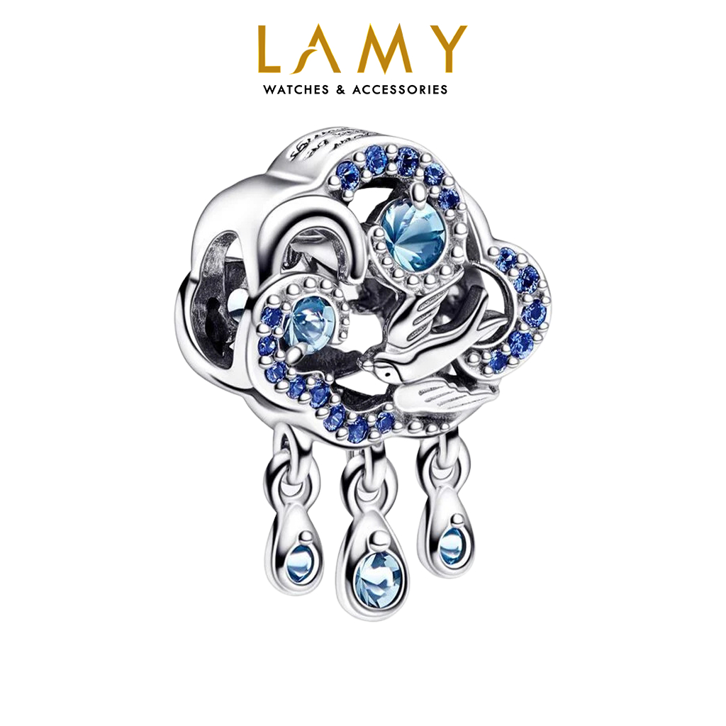 Charm bạc CDE Mây đính pha lê Cloud & Swallow CDE1184