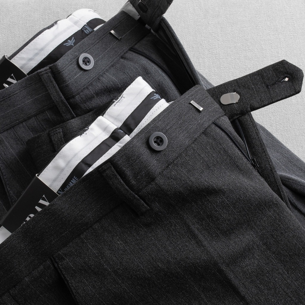 Quần Âu Nam kẻ sọc cao cấp dáng Slimfit, co giãn nhẹ, phom cứng cáp, phong cách trẻ trung