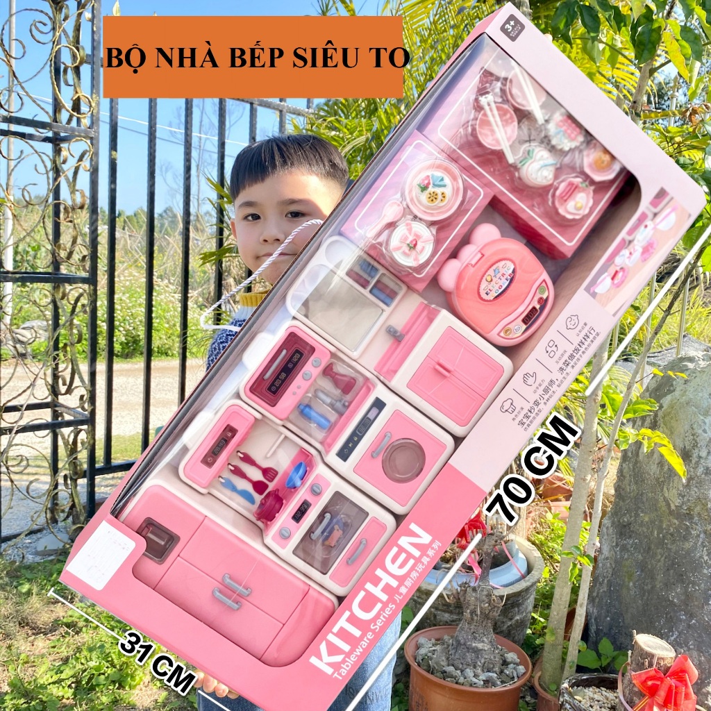 C02- Đồ Chơi Nhà Bếp 70Cm, Đồ Chơi Nấu Ăn Chất Liệu An Toàn Cao Cấp, Quà Tặng Cho Bé Gái.
