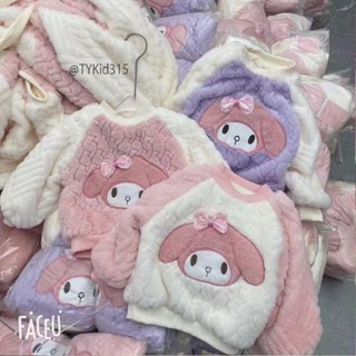 Quần áo trẻ em, Áo lông bé gái hình thỏ 2 màu hồng và trắng lót nỉ dày ấm cho bé 8-25kg A315 | Tiểu Yến KID