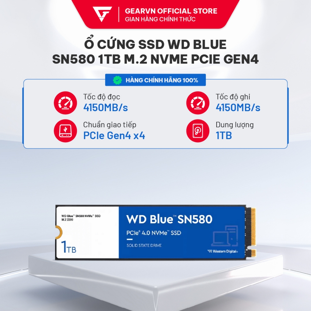 Ổ Cứng SSD WD Blue SN580 500GB/1TB M.2 NVMe PCIe Gen 4