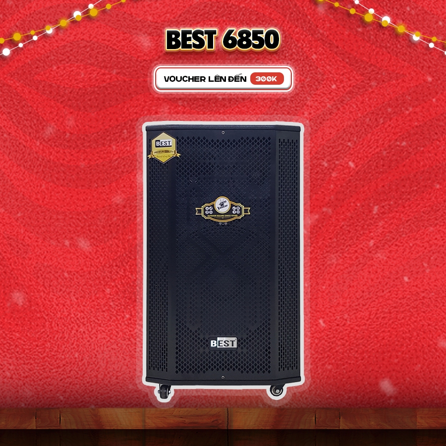 Loa kéo Best 6850 | Bass 4 Tấc (600W), Kèm 2 Micro
