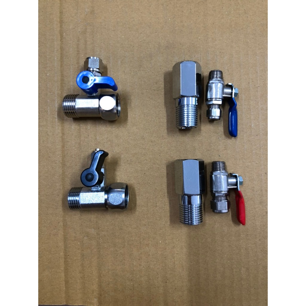 Van Khóa Cấp Nước đầu vào cho máy lọc nước RO,Nano, máy LỌC nóng lạnh -  Đầu vào Ren 21 - Ra dây 6mm hoặc dây 10mm