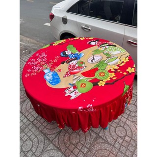 Khăn trải bàn tròn đón tết 2024 siu hot