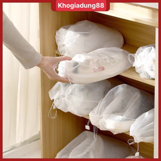 ( Màu trắng )Combo 10 Túi đựng giày đa năng vải không dệt có dây rút tiện lợi