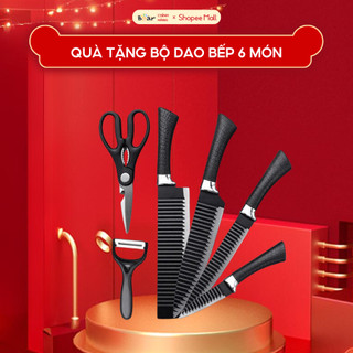 Quà Tặng Bộ Dao 6 Món Công Nghệ Nhật Cao Cấp Đa Năng Chống Dính Không Gỉ Phù Hợp Nhiều Nhu Cầu Sử Dụng
