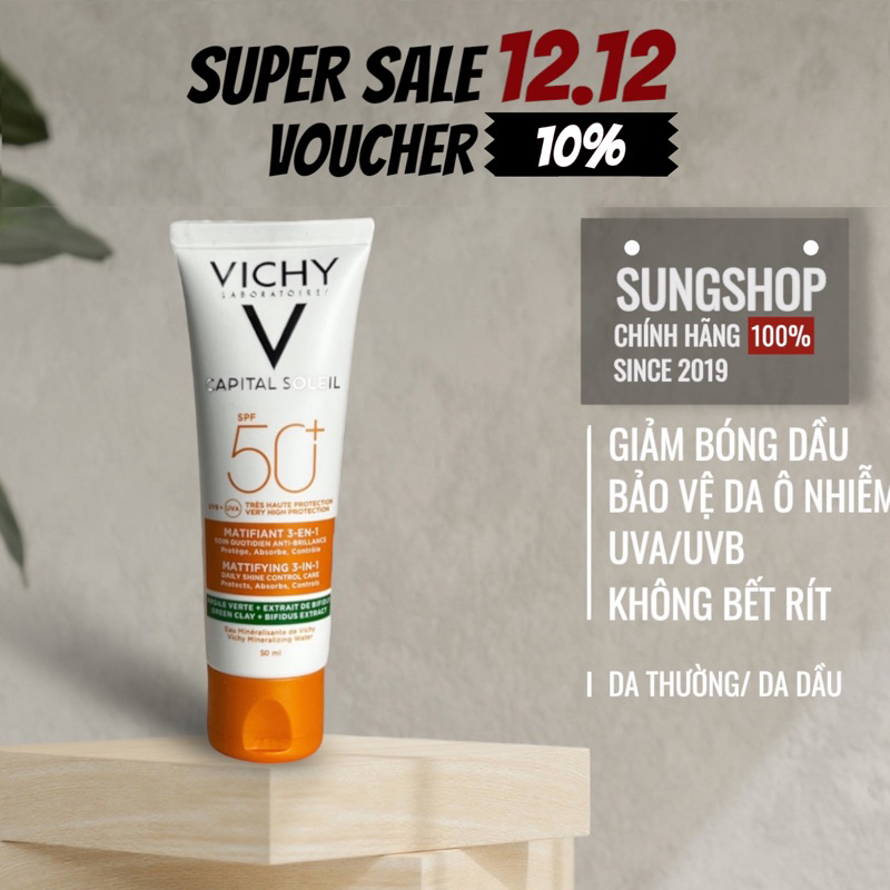 Kem Chống Nắng Vichy cho da dầu vạch xanh