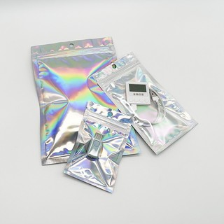 10 Túi zip hologram một mặt bạc một mặt trong