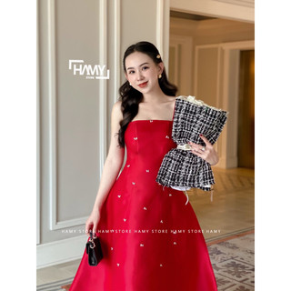 Đầm Đính Cườm Nơ Dây