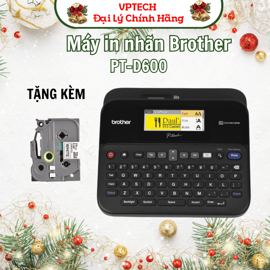 Máy in nhãn Brother PT-D600 - Hàng chính hãng bảo hành 12 tháng
