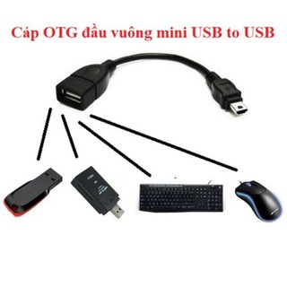 Cáp OTG đầu vuông Mini USB to USB
